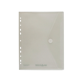 FolderSys FolderGreen®, A4 staand, 0,20 mm, met archiefstrook &amp; klittenband, B 238/218 x H 310 mm, 100 % PCR-PP, transparant, 10 stuks.