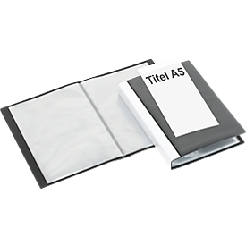 FolderSys presentation view book with front pocket, for DIN A5, 20 pockets, black