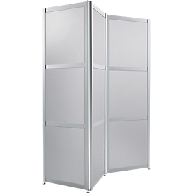 Folding partition, silver finish