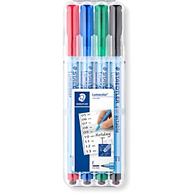 Folienstifte Staedtler Lumocolor® correctable, Linienbreite F, trocken abwischbar, 4 Stück