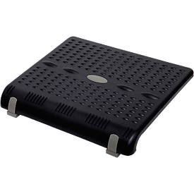 Footrest MAUL MAULstandard, height &amp; tilt adjustable, anti-slip nubbed surface with 450 x 353 mm, rubber feet, plastic, black