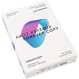 Forever Copy Recyclingpapier, DIN A4 quer, 80 g/m², weiss, 2500 Blatt
