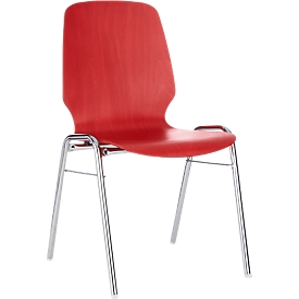 Formschalenstuhl 710, Sitzschalenform gerundet, rot