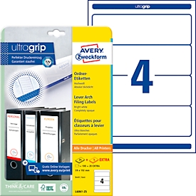 Formulaire d'utilisation Avery L6061-25 Étiquettes à dossiers, 59 x 192 mm