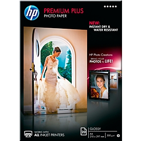 Fotopapier HP Premium Plus, glänzend, DIN A4, 20 Blatt