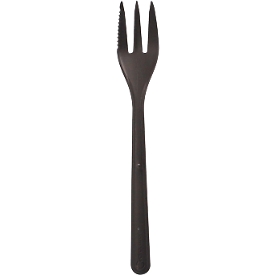 Fourchettes à snack Papstar, réutilisables, particulièrement solides, lavables au lave-vaisselle, L 130 mm, Bio-PP, noir, 50 pièces