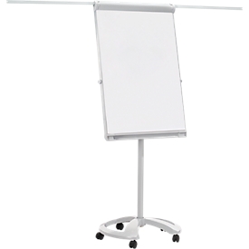 Franken Flipchart PRO Deluxe Mobil FC81, 5 ruedas, altura ajustable, magnético, 2 brazos laterales, bandeja de almacenamiento, tablero 670 x 950 mm