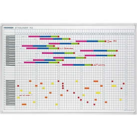 Franken Jahreskalender JetKalender JK753, 53 Kalenderwochen, magnethaftend, Ablageschale, B 900 x H 600 mm, Stahl & Aluminium, weiß