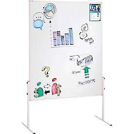 Franken Moderation board X-traLine, double-sided, surface metal white, W 1200 x H 1500 mm, MT2011