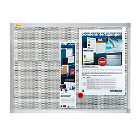 Franken Pinboard Pin'n'Mag X-tra Line, textil + rejilla metálica, marco de aluminio, 600 x 450 mm, PM3612