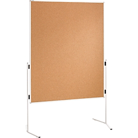 Franken presentatiebord, 1200 x 1500 mm, dubbelzijdig, met wieltjes, bruin/kurk, UMTKTR