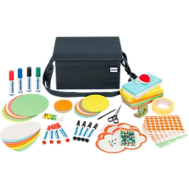Franken presentation bag, with 2580-piece contents, carrying strap, W 355 x D 200 x H 230 mm, fabric, anthracite gray