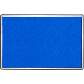 Franken prikbord PRO, vilt, wandmontage in staand en liggend formaat, aluminium frame, blauw, 900 x 1200 mm