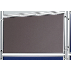 Franken Stellwandtafel beidseitig Filz, grau, Aluminiumrahmen, 1200x600 mm