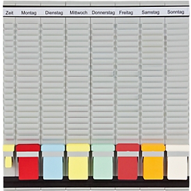 FRANKEN T-chart 7-day weekly planner, 47.4 x 49 cm, 7 supports + 1 index, 20 slots, PV1020