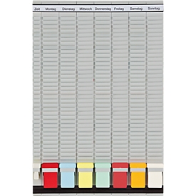 FRANKEN T-chart 7-day weekly planner, 47.4 x 78 cm, 7 supports + 1 index, 35 slots, PV-SET3
