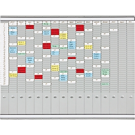 FRANKEN T-chart planificador anual para 15 meses más índice, 100,8 x 100,8 cm, 16 soportes, 50 ranuras, PV-SET5