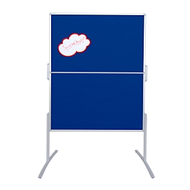 Franken Tableau de présentation PRO, pliable, réversible, L 1200 x H 1500 mm, feutre, bleu, MT880303