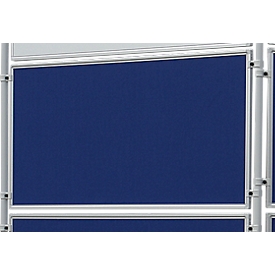 Franken verplaatsbaar wandbord ECO dubbelzijdig vilt, blauw, aluminium frame, 1200x600 mm