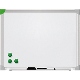 Franken Whiteboard U-Act!Line®, formato vertical y horizontal, lacado, magnético, reciclable, con bandeja de almacenamiento, An 400 x Al 300 mm