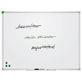 Franken Whiteboard U-Act!Line®, Hoch- & Querformat, emailliert, magnethaftend, recycelbar, mit Ablageschale, B 1800 x H 1200 mm