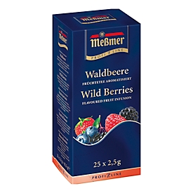 Früchtetee Meßmer Waldbeere, Aromen von Holunderbeeren, Heidelbeeren & verschiedenen Waldbeeren, UTZ-zertifiziert, Packung mit 25 Beuteln á 2,5 g