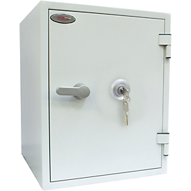 FS 1283 K fireproof cabinet, key lock, steel, signal white RAL 9003