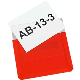 Fundas transparentes con imán, DIN A6 transversal, rojo, 10 unidades