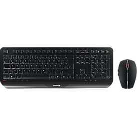 Funktastatur mit Maus CHERRY GENTIX DESKTOP, ergonomisch, QWERTZ-Tastatur, Maus mit 6 Tasten, Scrollrad, 1000/2000 dpi, bis 10 m, USB-Empfänger