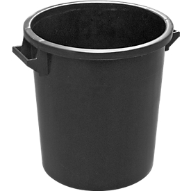 Fût, en polyéthylène PEHD, 35 litres, empilable, avec poignées, noir