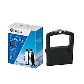 G&amp;G ruban d'encre, nylon, 8 mm x 1,6 m, remplace OKI 09002303, noir