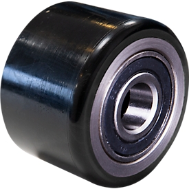 Gabelrolle für Hubwagen, inkl. Lager, Ø 75 x B 50 mm, PU, silber