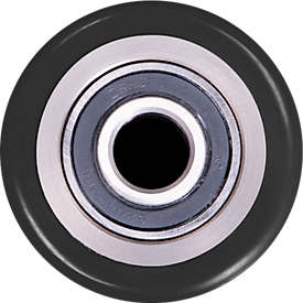 Gabelrolle für Hubwagen, inkl. Lager, Ø 80 x B 70 mm, PU, silber