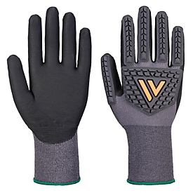 Gant de protection Portwest Grip 15, ESD, compatible avec les écrans tactiles, résistant aux chocs et aux coupures, mousse de nitrile, noir, M, 1 paire