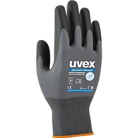 Gants d’assemblage phynomic allround Uvex, polyamide/élasthane, couche Aqua-Polymer, EN 388 (3 1 3 1), 10 paires, taille 5