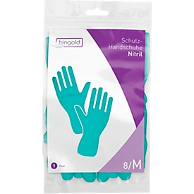 Gants de protection - nitrile- sans latex - non poudrés - réutilisables - taille M - vert - 1 paire