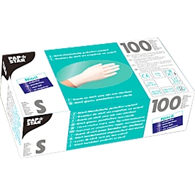 Gants jetables Medi-Inn® PS Nitril White Plus, pour gauche/droite, non poudrés, non stériles, adaptés aux personnes allergiques, taille S, nitrile, blanc, 100 pièces