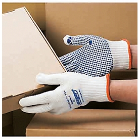 Gants tricotés en coton Cappella 7, tricoté sans couture, picots en vinyle, 12 paires, taille M