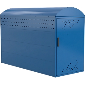 Garage à vélos BikeBox 1 B avec toit cintré, bleu gentiane RAL 5010