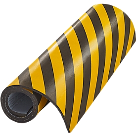 Garages Coussin de protection murale Mottez, pour l'intérieur, autocollant, lavable, L 1,5 m x l 1000 x H 10 mm, mousse PU, jaune-noir