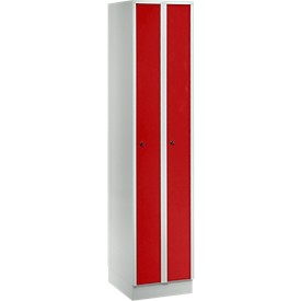 Garderobekast - 2 compartimenten B 200 mm - cilinderslot - rood