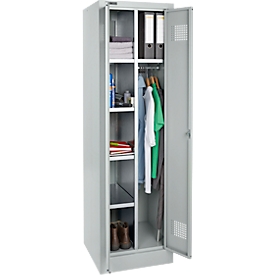 Garderobekast MSG 18505i -staal - B 530 x D 500 x H 1800 mm - draaigrendelslot - lichtgrijs - Schäfer Shop Select 