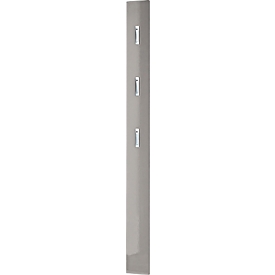 Garderobenpaneel 3255, MDF hochglänzend, 3 ausklappbare Haken, ca. B 150 x T 30 x H 1700 mm, Steingrau