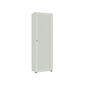 Garderobenschrank, 1-türig, B 60 cm, 5OH, lichtgrau