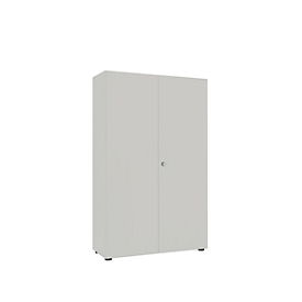 Garderobenschrank, 2-türig, B 100 cm, 5OH, silber