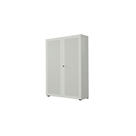 Garderobenschrank, 2-türig, B 100 cm, 6 OH, lichtgrau