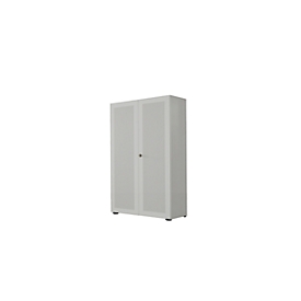 Garderobenschrank, 2-türig, B 80 cm, 5 OH, weissaluminium