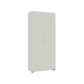 Garderobenschrank, 2-türig, B 80 cm, 6OH, lichtgrau