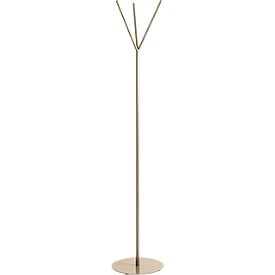 Garderobenständer HAKU, 3 Haken, Gesamttragkraft 25 kg, Fußplatte, Ø 350 x H 1730 mm, Stahlrohr pulverbeschichtet/Metall, schilfgrün