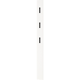 Garderobepaneel 3728 - MDF melaminehars gecoat - B 150 x D 30 x H 1700 mm -3 uitklapbare haken - wit